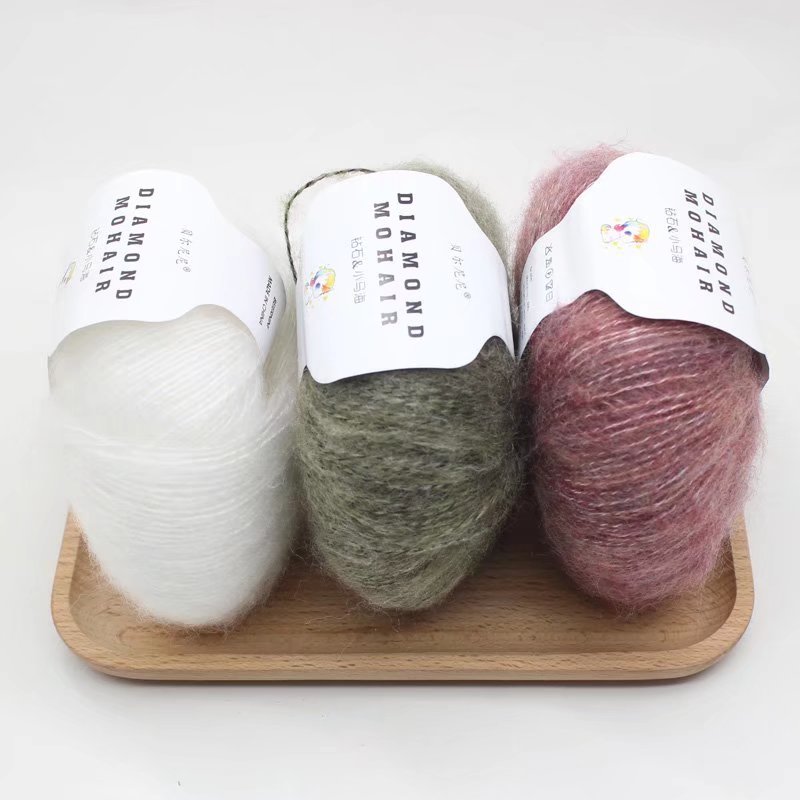 wholesale diamond mohair wool yarn for hand knitting sweater
