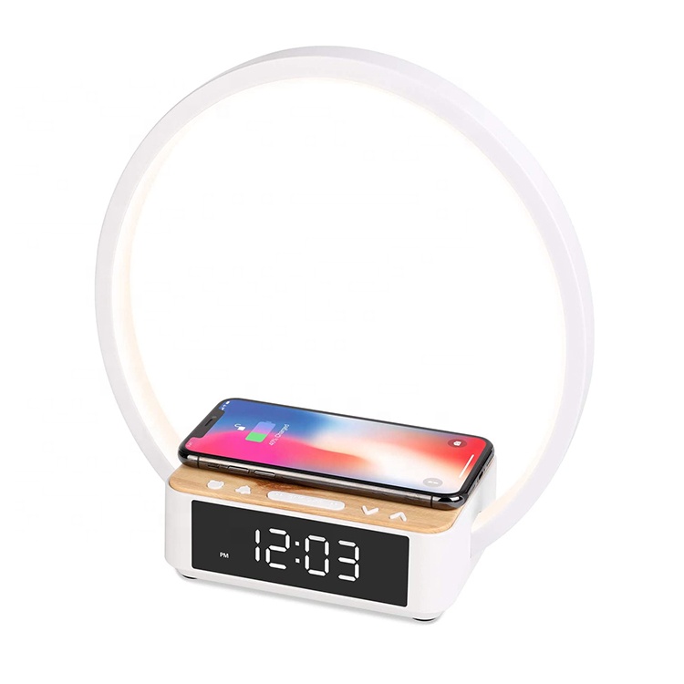 3 in 1 Design LED Display Desktop Bedside Digital Alarm Clock with Reading Lamp  Touch Control Table Light