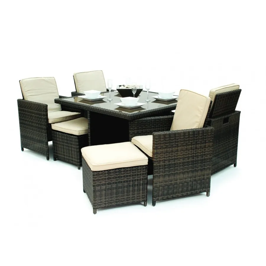 Audu 4 Chairs With Polyester Fabric 1 Table