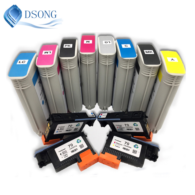 Dsong Water based Pigment Ink for Hp Z2100/Z5200 InkJet Cartridge 70 (8 Colors)