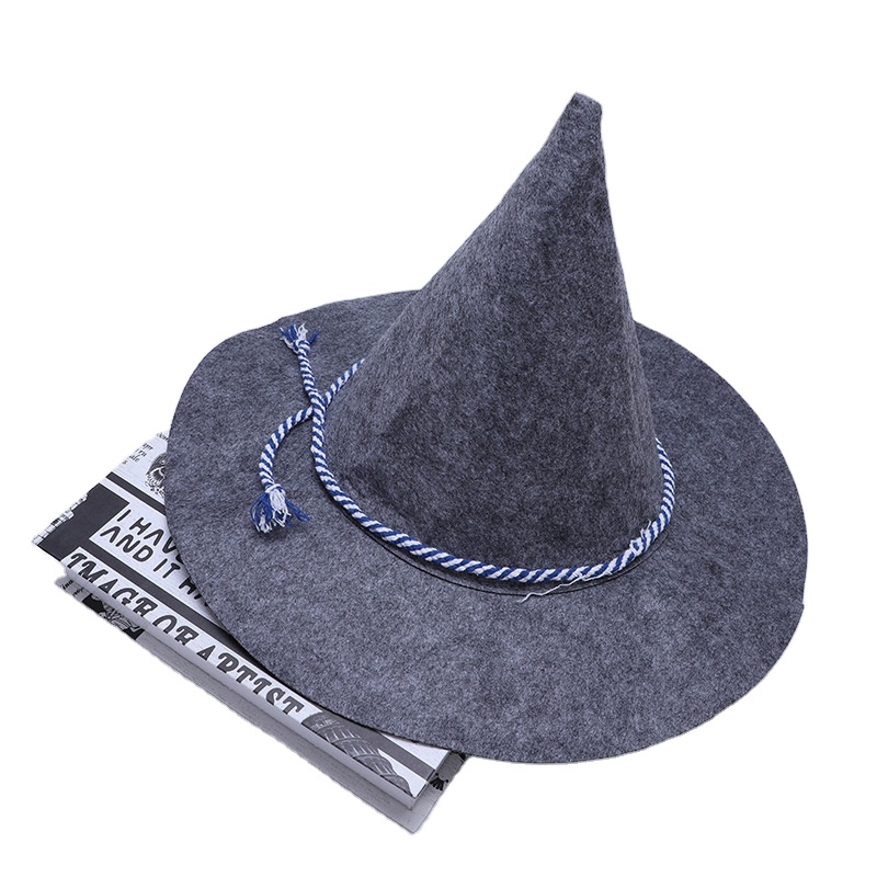 characteristic cacuminous witch narrow brim caps gray costume party hats felt hat halloween hat