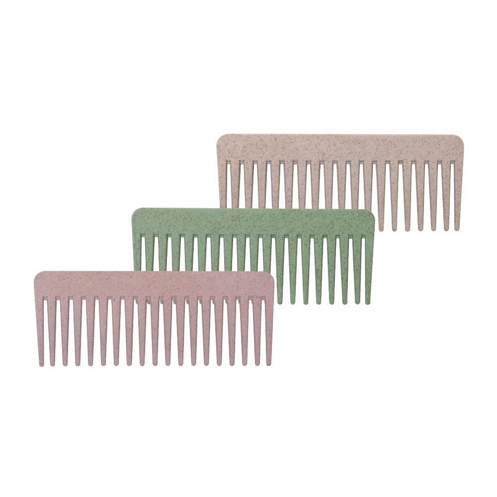 Biodegradable Wheat Straw Wide Tooth Comb With Logo