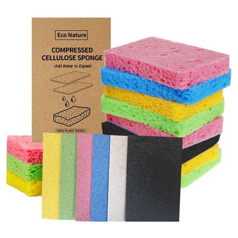 Natural Cellulose Wood Pulp Sponge Scouring Pad Dishwashing Household Kitchen Cleaning Scrub Sponges