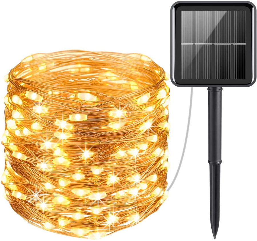 Hot Selling Outdoor Decorative Wedding 100Led Solar Stars String Curtain Light