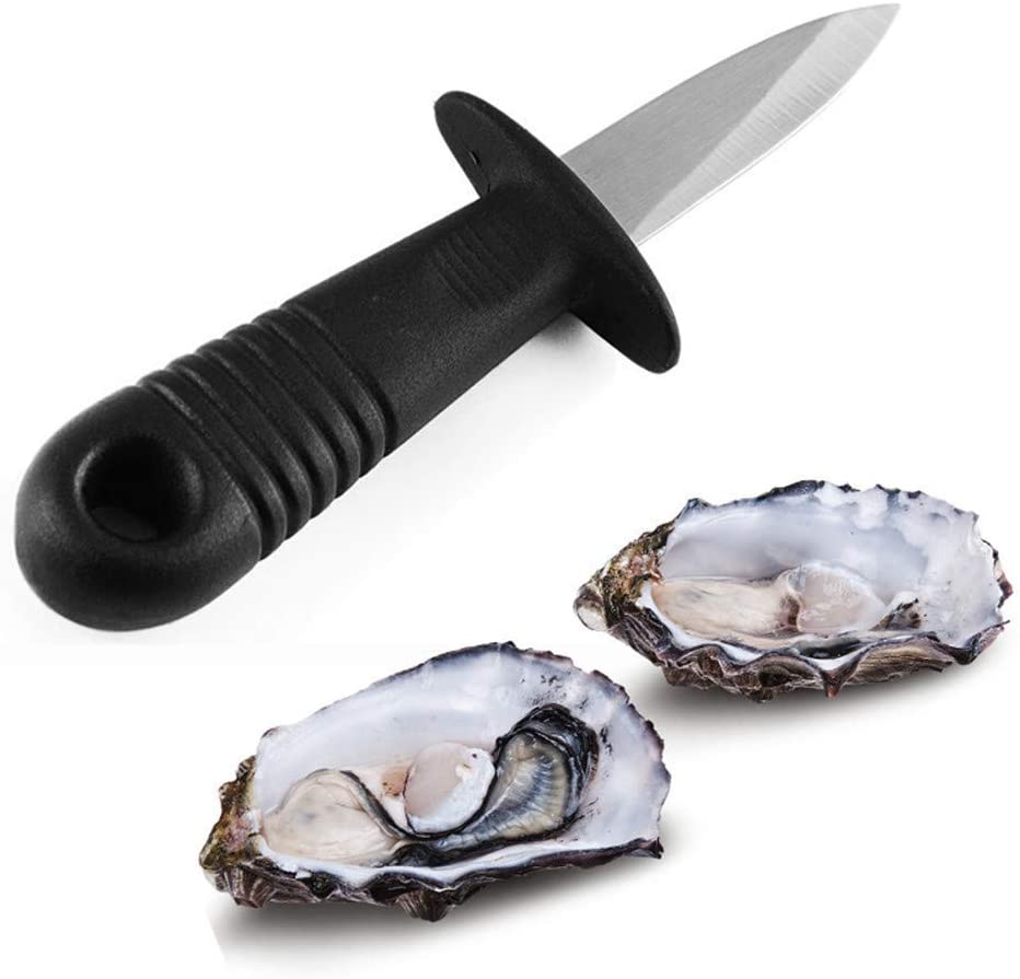Oyster Knife Stainless Steel Clam Shellfish Seafood Opener Oyster Shucker with Non Slip Handle