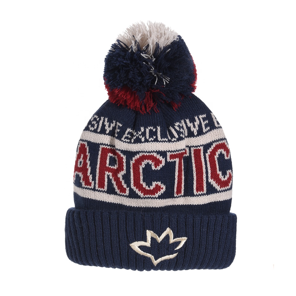 wholesale Custom Your Own Embroidery Logo 100% Acrylic Beanie Knitted Warm Winter Cap Hat