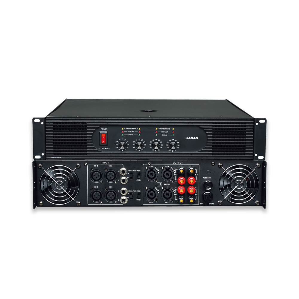 CrazyDance Co-packer China H 2U series 4 channel Customised version Professional audio power amplifier