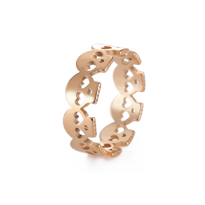 Punk Skeleton Piercing Skulls Ring For Female Cool Vintage Fashion Gold Stainless Steel Rings