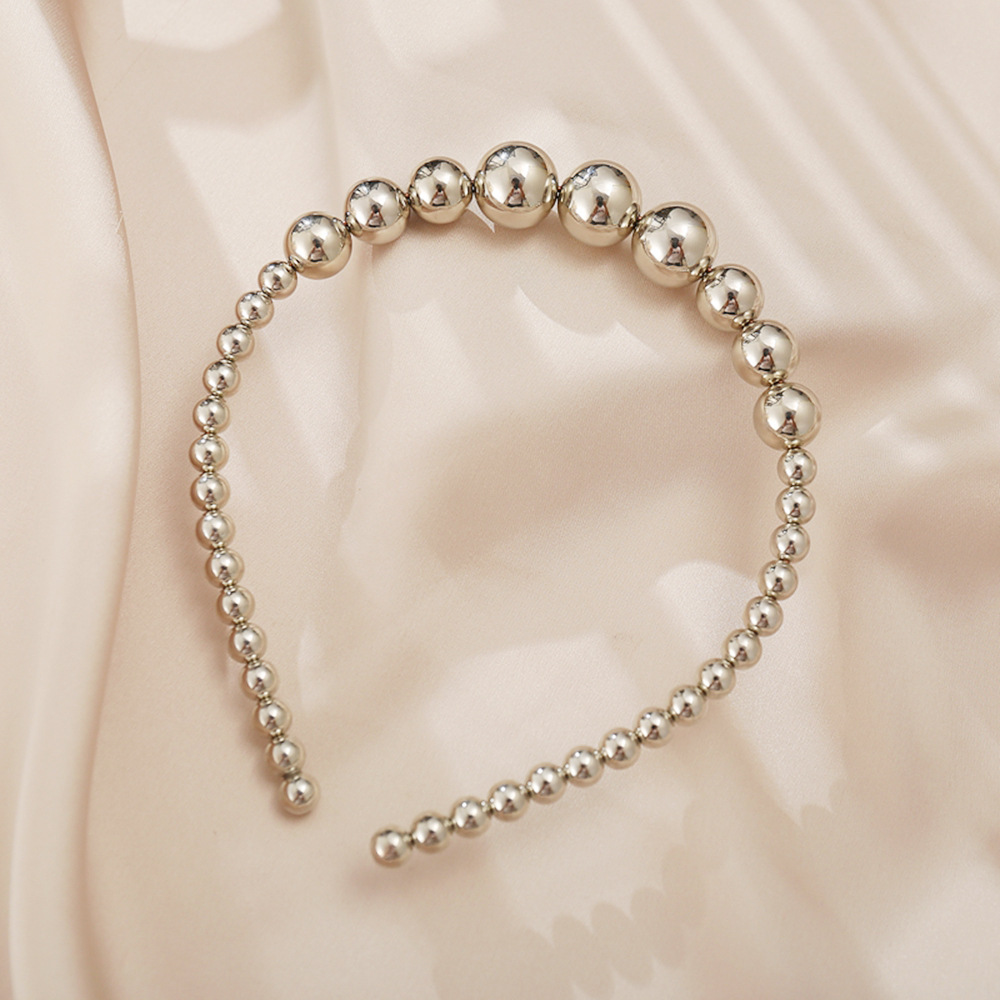 Gentle Exquisite Ladies Bridal Round Beaded Headband Chain Pearl Headband