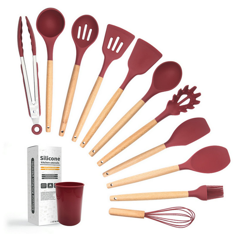 Wholesale 12pcs/set Premium Kitchen Cooking Baking Cake Food Grade Full Silicone Spatula Set