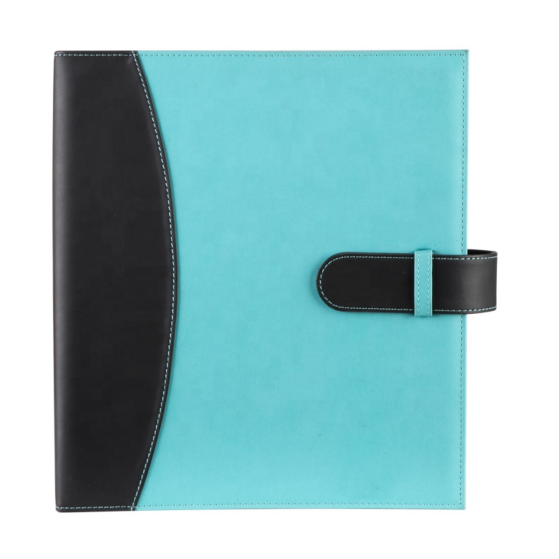 Custom A4 Size Leather Cover 3 Ring Binder Stationery Folders Office Ring File Folder