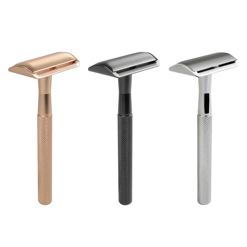 Mens Straight Razor New Razor Head Black Metal Handle Double Edge Other Shaving Safety Razor