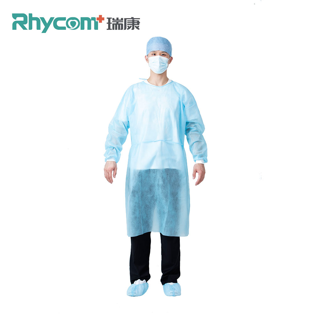 Rhycom нетканый одноразовый полипропиленовый + полиэтиленовый изоляционный халат 40 GSM медицинский изоляционный халат для стоматологии