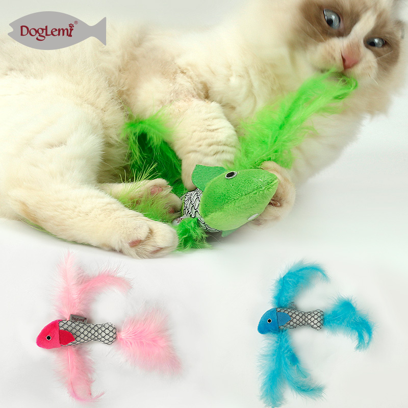 Doglemi кошачья мята, рыболовная игрушка, мягкое перо, плюшевая игрушка для домашних животных