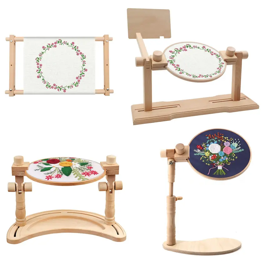 bastidor bordado cross stitch embroidery hooping station wood display stand rack frame embroidery tools holder