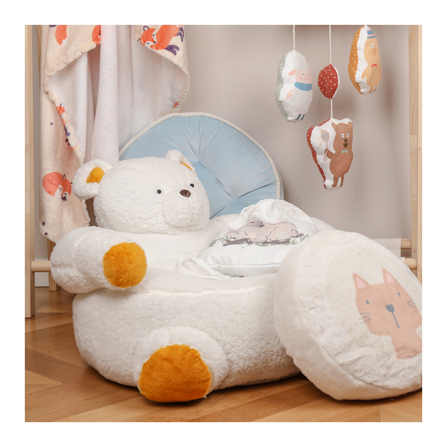 Home Decor Bear Plush Sherpa Children Baby Kids Sofa Chairs For Living Room