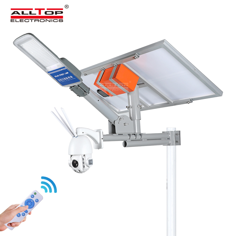 ALLTOP Hot selling aluminum outdoor garden cctv camera with sensor 80w solar led street light