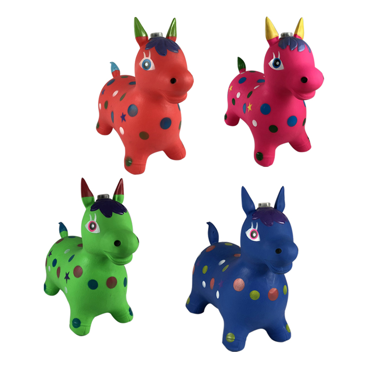 2021 Yohi Hot Sale Friendly Children Plush Bouncing Inflatable Realistic Animal Plush Toys Horse