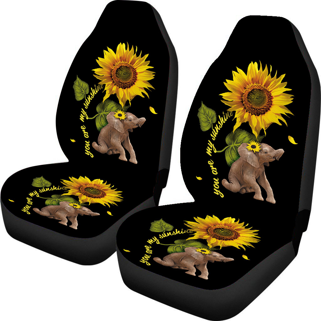 Чехол на автомобильное сиденье Black You Are My Sunshine Word With Sunflower, комплект роскошных чехлов на автомобильные сиденья из полиэстера