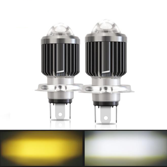 2021 Bonsen high power H4 H6 auto light bulb projector mini lens driving lights white yellow non-polar motorcycle led headlight