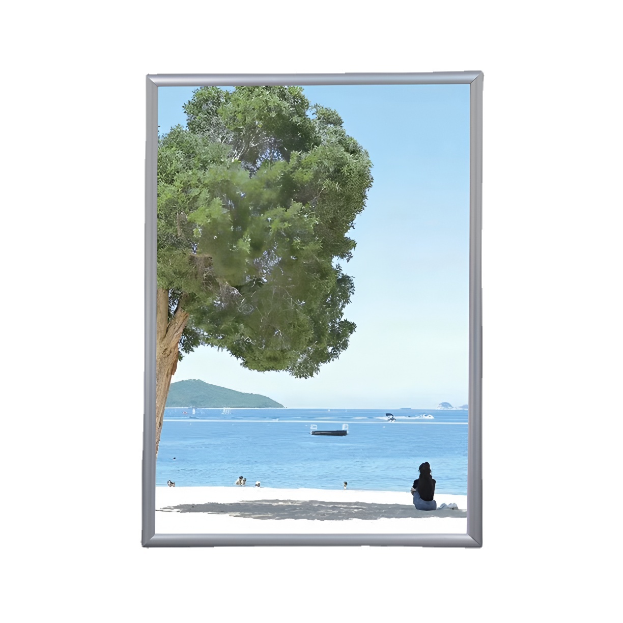 Rectangular Poster Frame with Straight Edge Advertising Board with Grey PS Board & Aluminum Material Indoor Outdoor Use