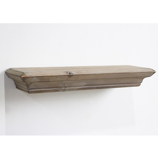 Magi vintage natural wood color  home decorative mounted storage floating wood wall shelf