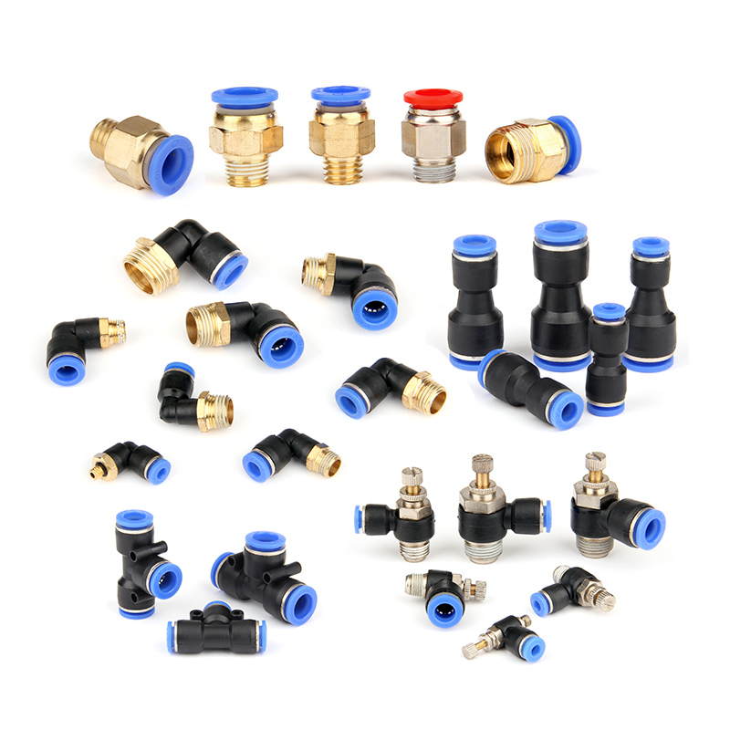 Factory Custom Pneumatic Quick Connector Brass Stainless Steel Plastic Pneumatic Hose Connector Parts Air Pneumatic Fitting
