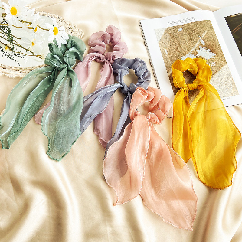Новинка 2020, элегантная французская повязка для волос из органзы Aliexpress с блестящей поверхностью, аксессуары для девочек и женщин