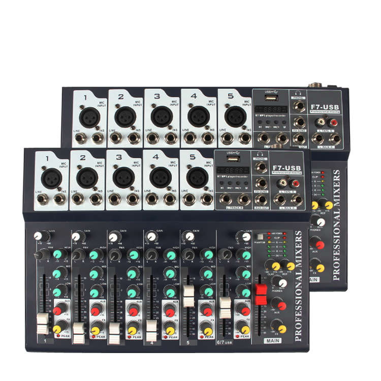 Лучшая цена live studio mixer B-F7USB под 1000 цифровой аудио микшерс Bluetooth