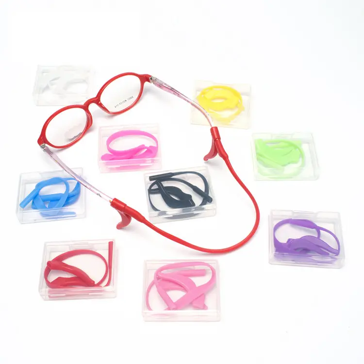 Non -Slip Silicone Cord Eyeglasses Temple Tips Holder Set Colorful Earhook For Glasses Silicone Ear Hook