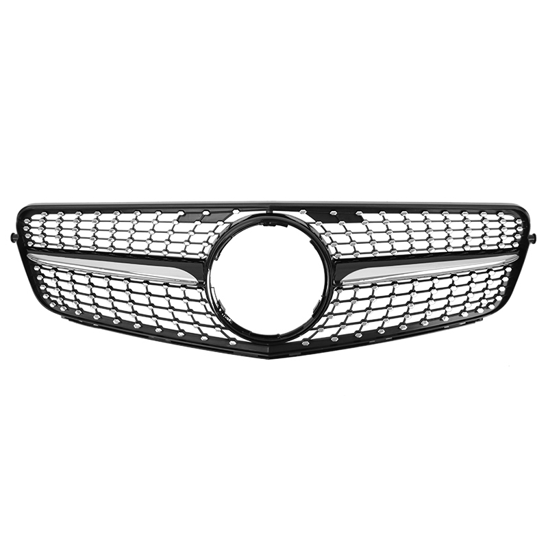 Алмазная решетка для Mercedes Benz W204, серебристо-Черная решетка для Benz C CLASS 2008-2014