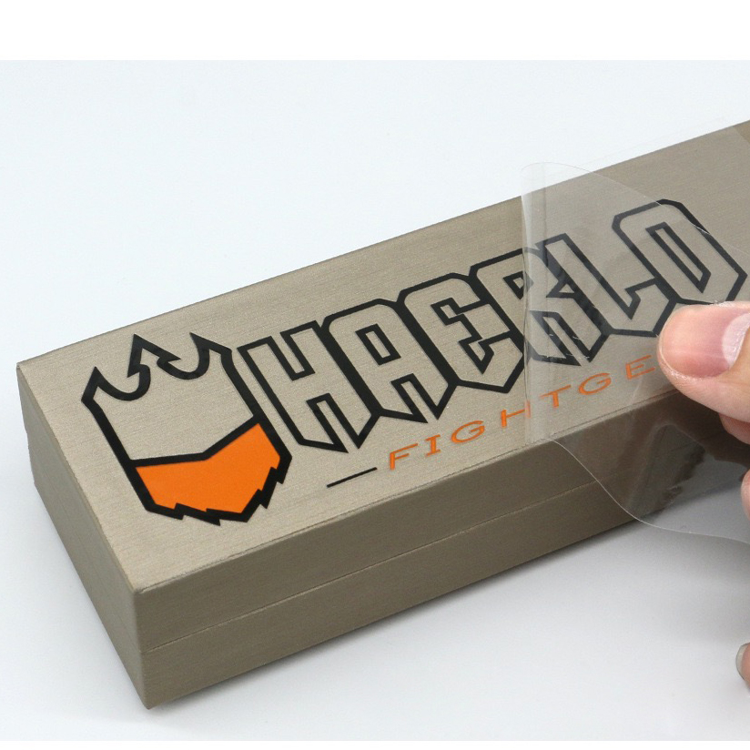 Clear Self adhesive vinyl UV printing waterproof printing company logo transfer sticker