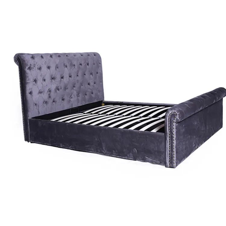 Hot sell Upholstered Platform indonesian king size storage platform bed
