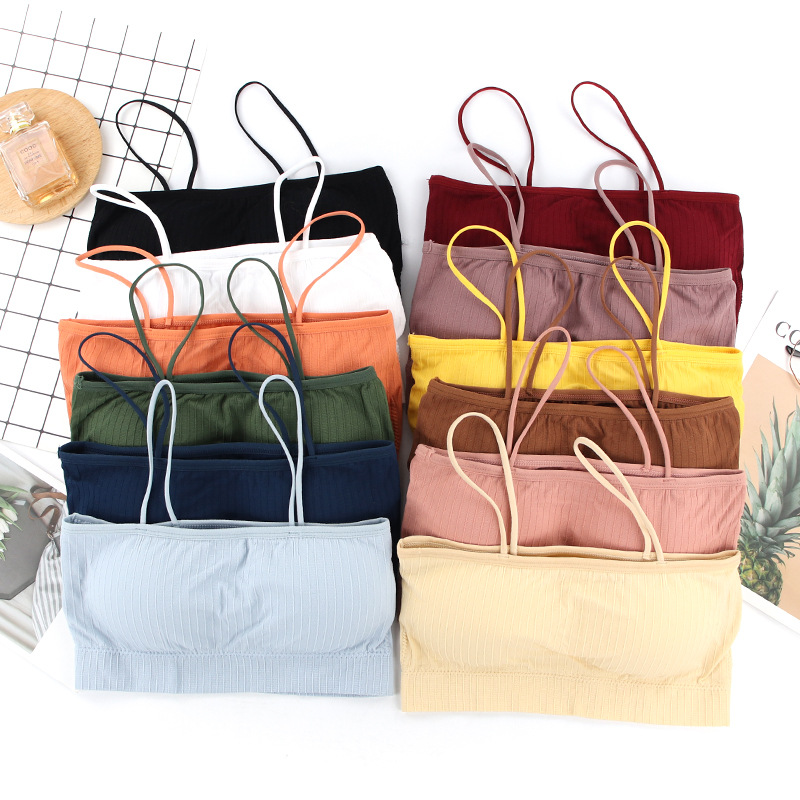 Sleeveless Crop Camisole Tank Tops Sport Bra Seamless Cami Workout Shirts With Built Bra For Women
