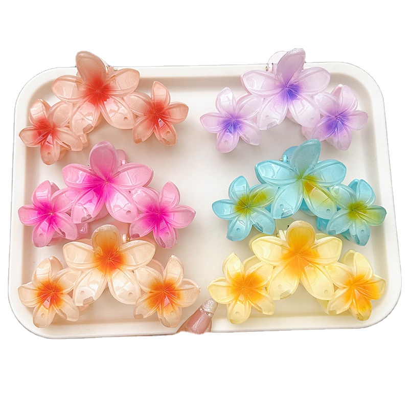 Factory Wholesale 11cm Candy Color Plastic Flower Hair Claw Clips Large Hair Claws For Women Girl