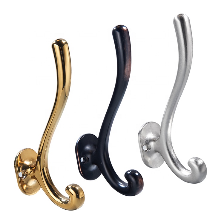 Hot Selling simplicity gold silver black wall single coat hook entrance living room bathroom wardrobe clothing coat hook