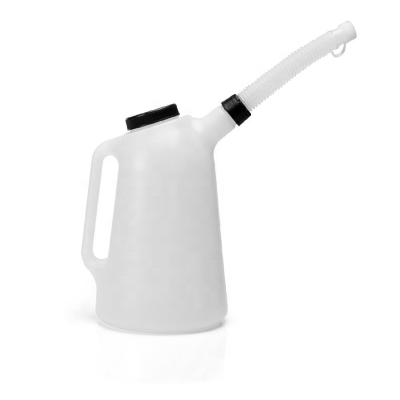Пластиковая горючая банка hdpe 8L белая с красной/черной крышкой