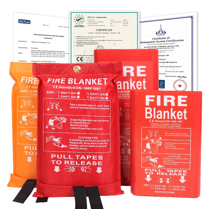 Fire blanket 1.0M*1.0M 39.37*39.37inch 15 oz kitchen Fire blanket Fiberglass