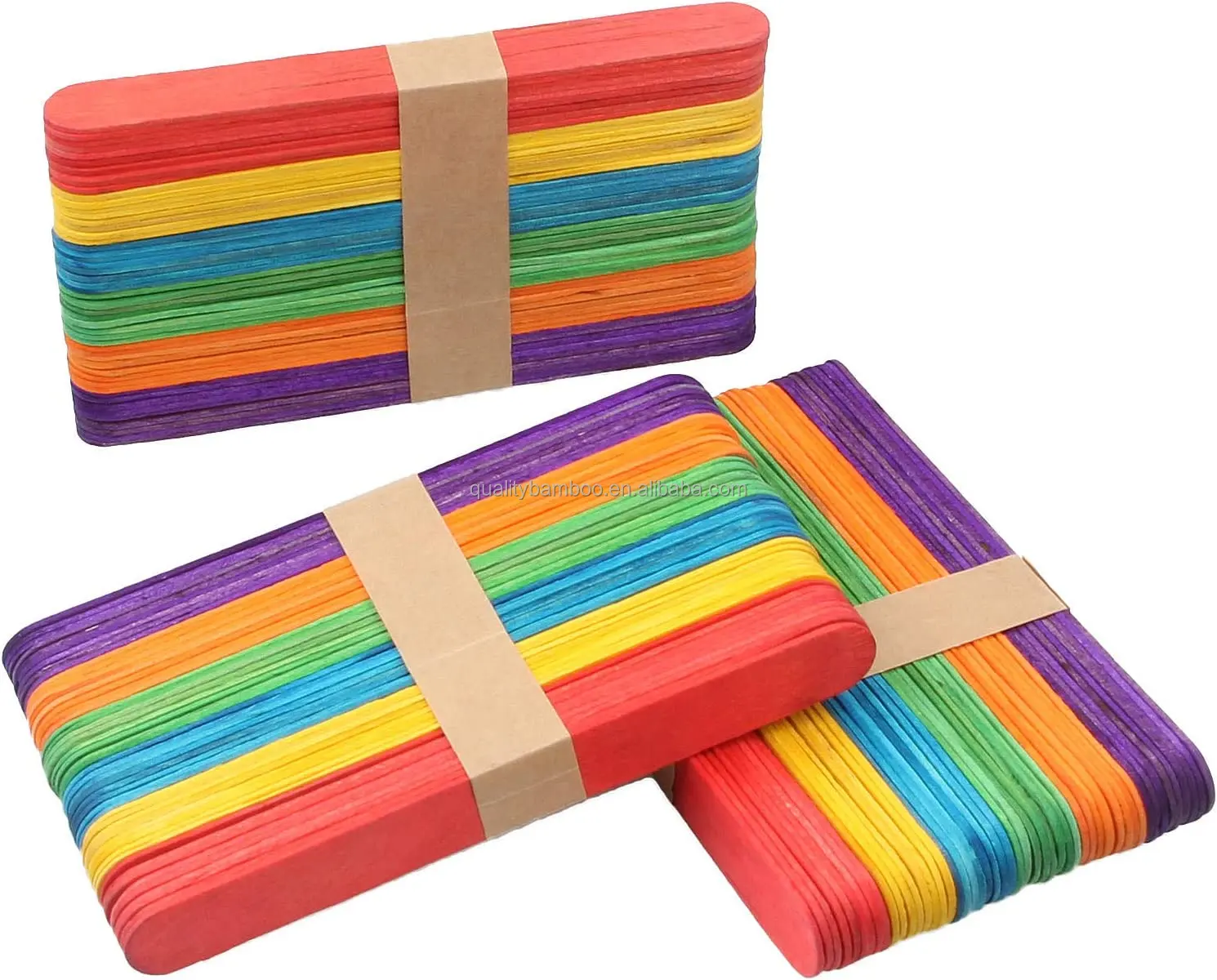 Factory Direct Sale 6 colors Rainbow Popsicle Sticks Classroom Art Supplies For Children