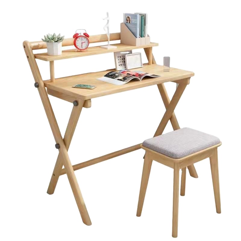 Portable multifunctional writing desk foldable solid wood laptop computer table