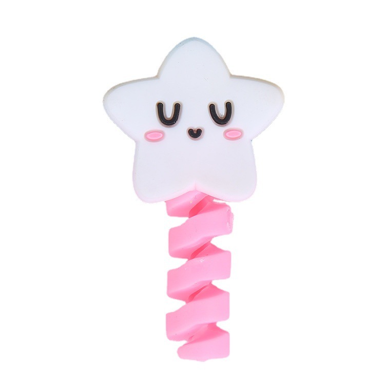 Spiral data cable protective cover PVC cartoon protector mobile phone data protector
