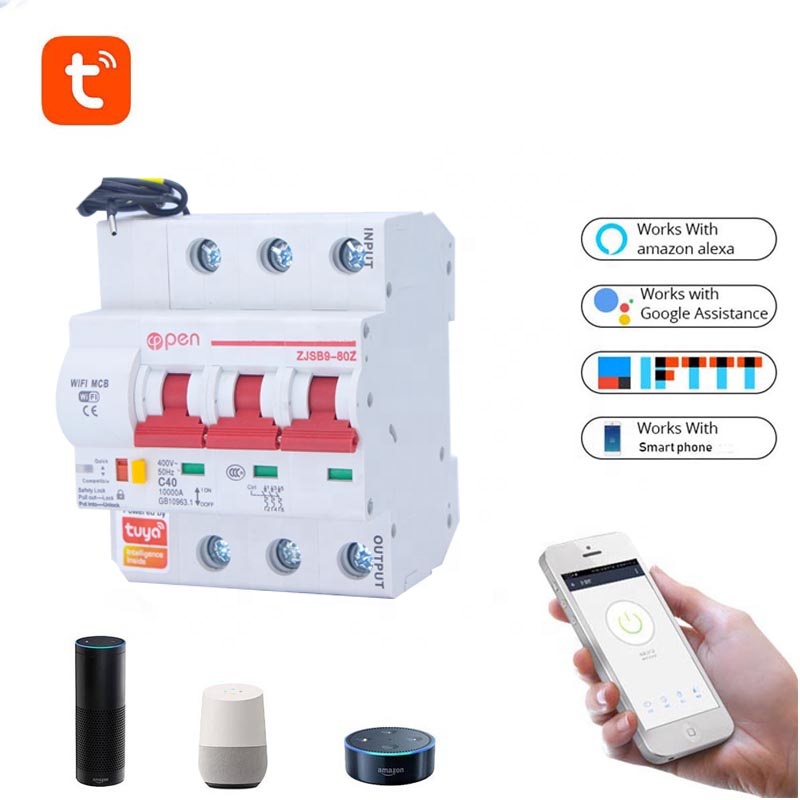 Приложение Smart Life(tuya) защита от коротких замыканий с Amazon Alexa google home 3P беспроводная камера, смарт-автомат защити цепи