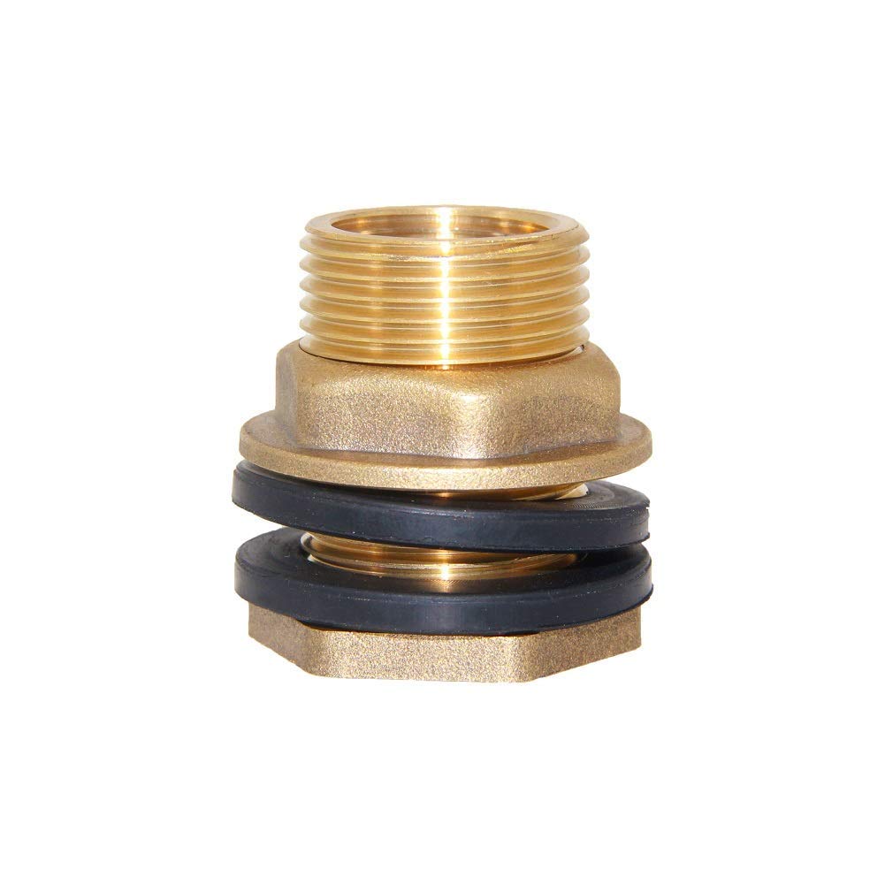 1/2 "NPT Female 3/4" T Male Soild Brass разъем для резервуара для воды с фитингом с 2 резиновыми кольцами