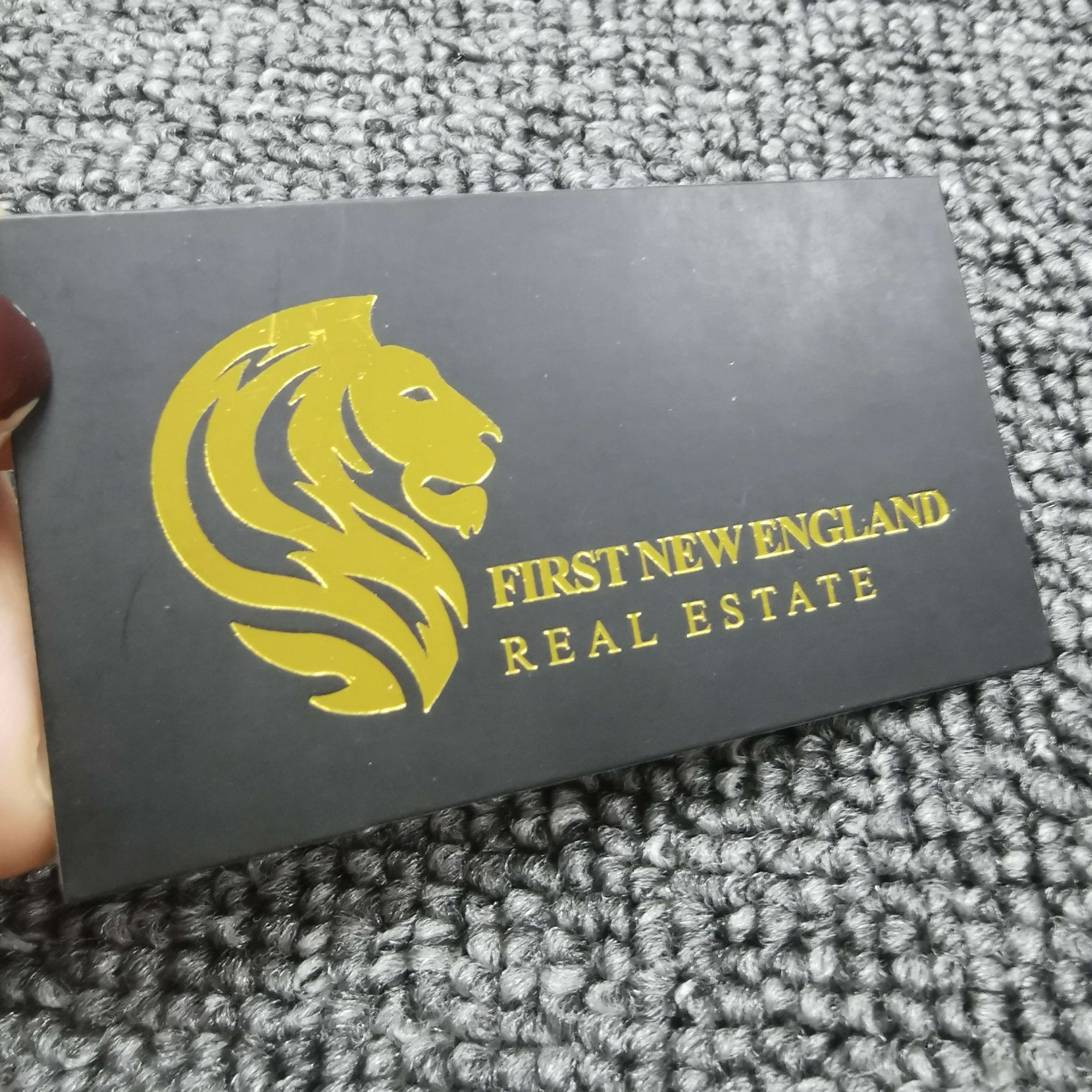 high quality China factory business card 5x9 CM coated paper 300g gold stamp/foil