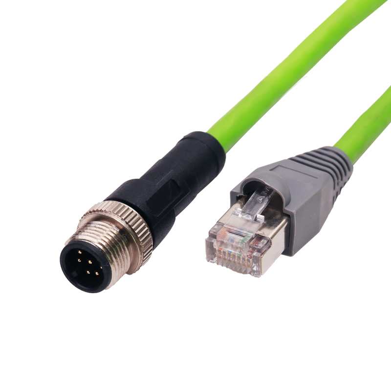 Ip67 M12 4pin 90 градусов штекер к RJ45 экранированный водонепроницаемый разъем cat 5e кабель RJ45 с M12 кабель D кодирование