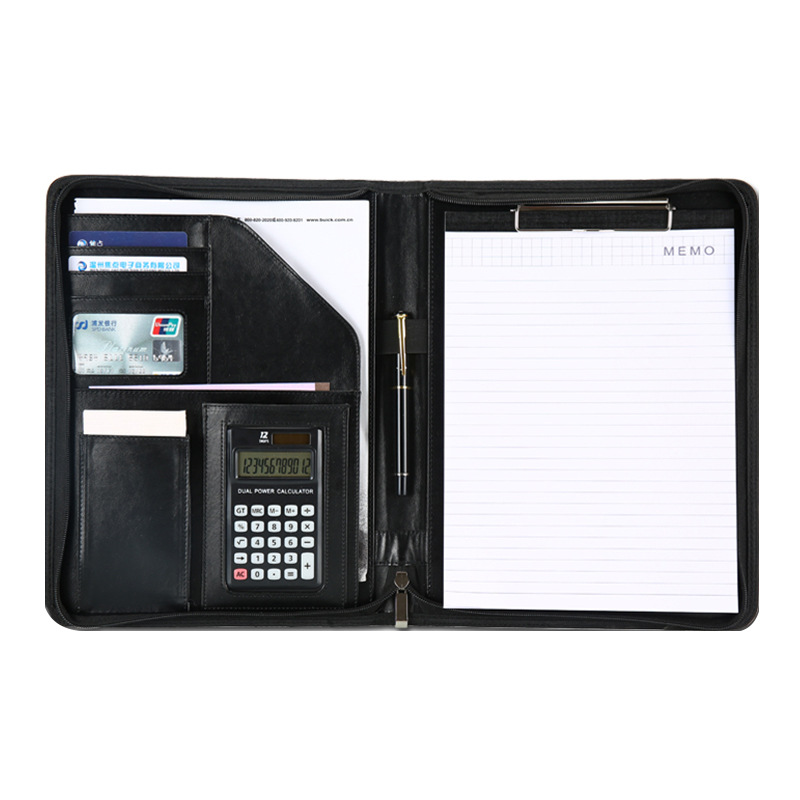 Proper Price Top Quality Custom Logo Multi-Purpose Zipper Pu Leather a4 folder For Gift