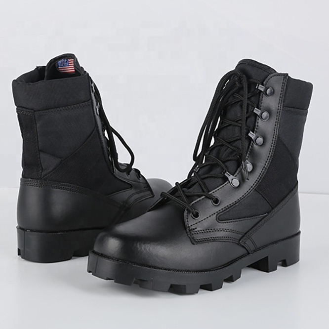 top quality leather and oxford upper black army high Jungle Boot