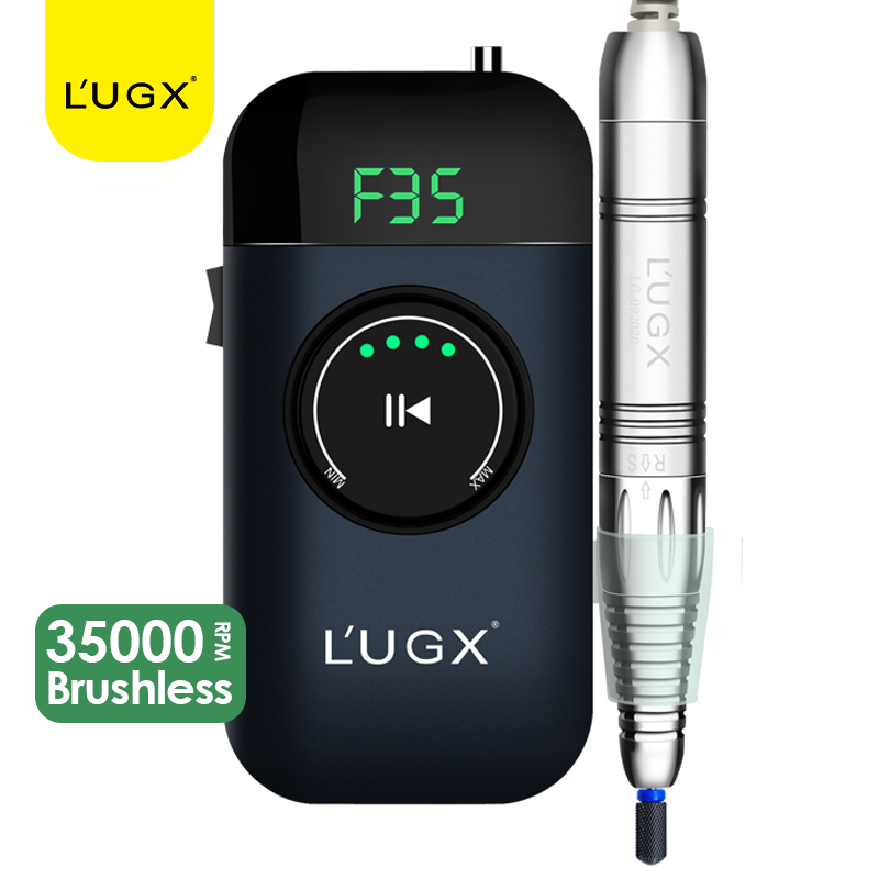 L'ugx профессиональный высокое качество Фрезер для ногтей, сверлильный 35000 об/мин Электрическая аккумуляторная машинка для стрижки портативный ручной Фрезер для ногтей, сверлильный станок