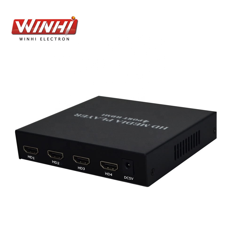 MPC1080P-4PO Factory Directly Supply Rolling Caption 5v auto play digital audio video mini usb player 4 screen advertising