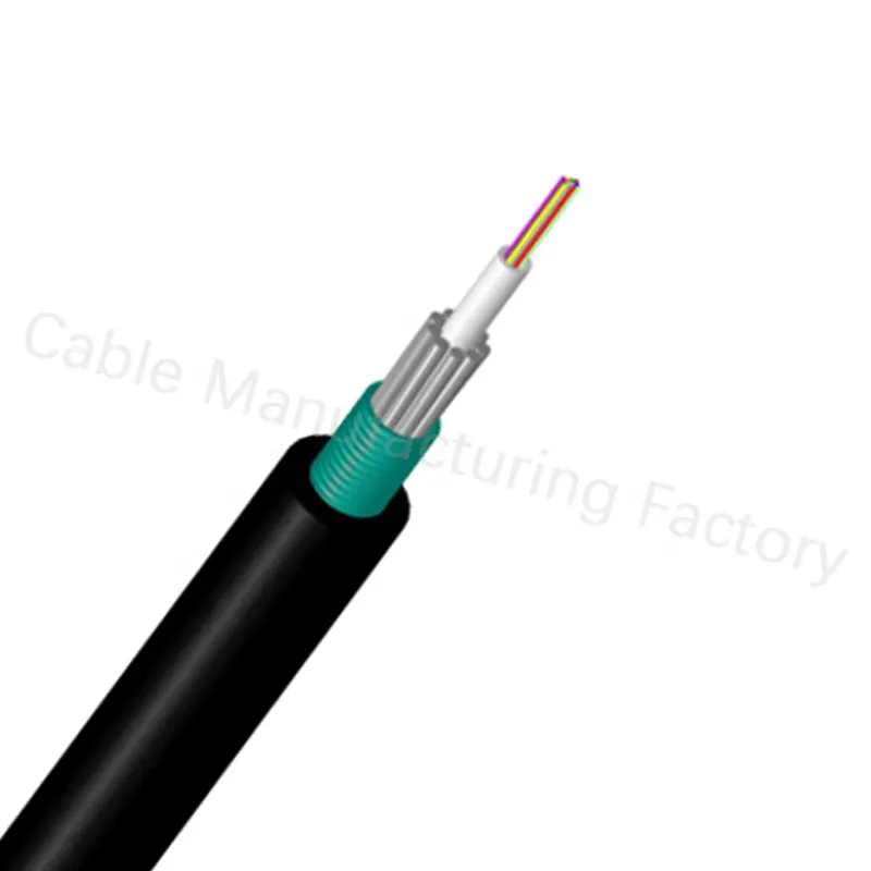 Manufacturing FTTH cable Outdoor Armored Fiber Optic Cable GYXTS 12 core single mode fiber optic cable